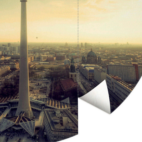 K&L Wall Art Runde Vliestapete Berliner Fernsehturm mehrfarbig matt B: 236 cm, H: 236 cm - Bild 2