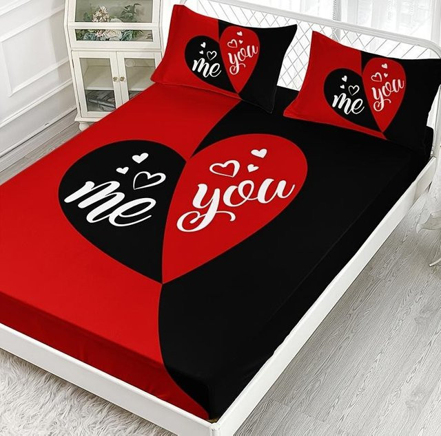 3-teiliges Bettwäsche-Set Your Warm Home mit Rosen-Print in Rot, Microfaser, B/T/H: 90 x 190 x 25 cm - Bild 1