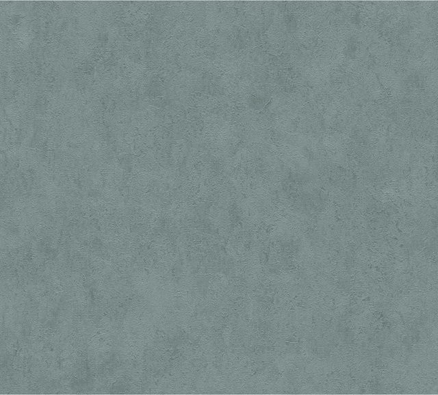 A.S. Création Vliestapete Uni Putzoptik in Blau-Grün-Grau Petrol, B: 0,53 m x L: 10,05 m, FSC-zertifiziert - Bild 1