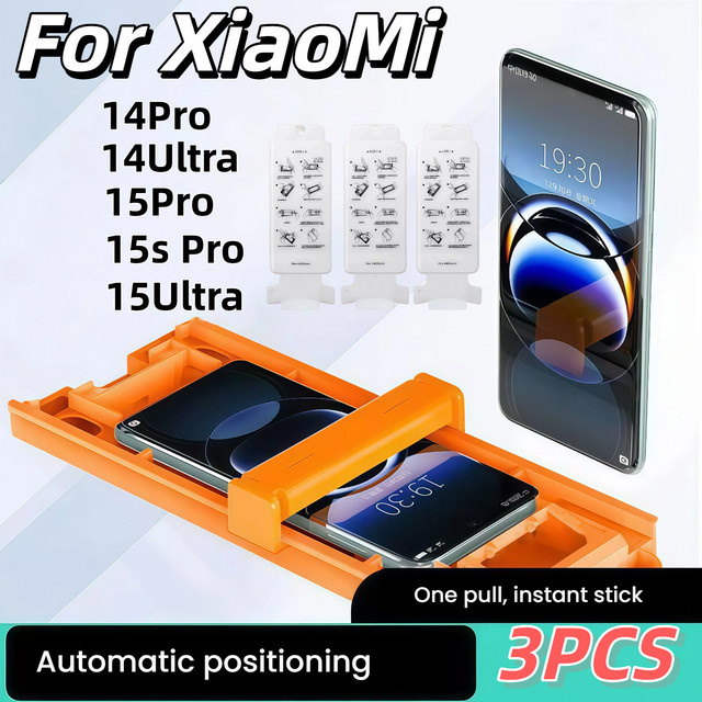 3-teiliges Xiaomi Displayschutz-Set für Mi 15 Ultra, 14 Ultra, 15S Pro, 14 und 15 Pro in Transparent mit staubfreier Installation - Bild 1