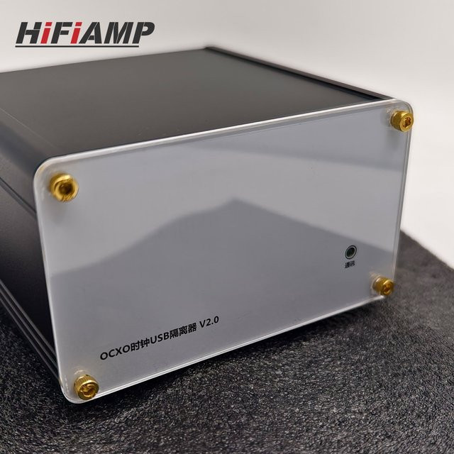 HiFiAMP USB Digital Audio Isolator mit integriertem OCXO für geringes Phasenrauschen, 1-in 2-out, USB-C - Bild 1
