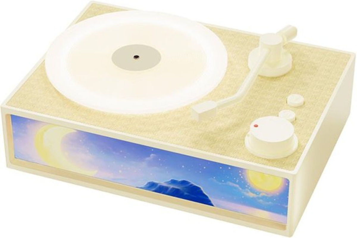 Andoer Aroma Desktop Plattenspieler mit Bluetooth Lautsprecher, LED Nachtlicht und Diffusor in Beige - Bild 1