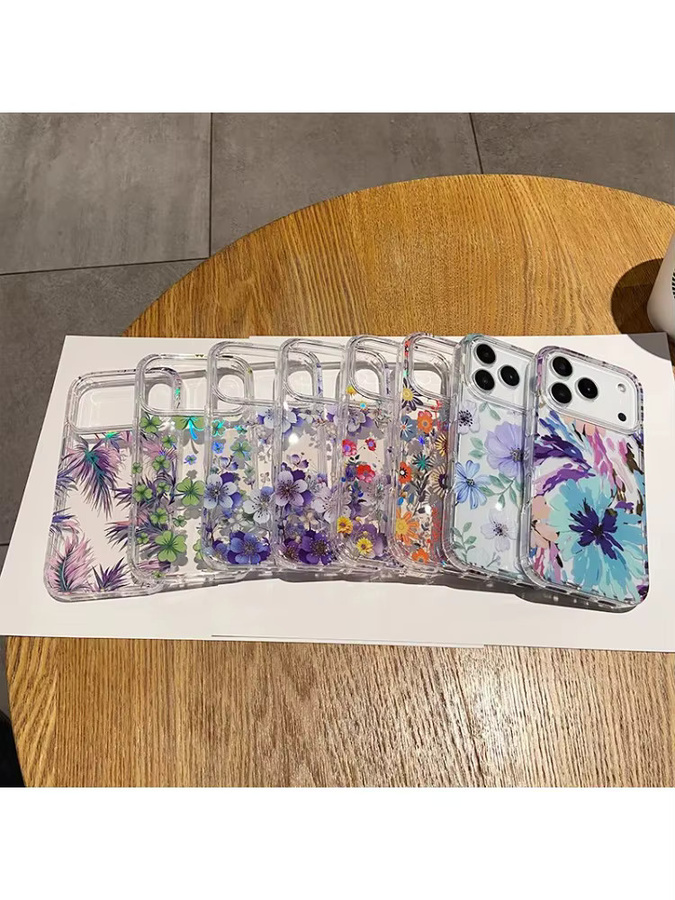Stoßfeste iPhone Schutzhülle mit elegantem Nischen-Blumenmalerei-Design in Multicolour für Apple iPhone 17 Pro Max, 16, 15, 14, 13, 12 - Bild 2