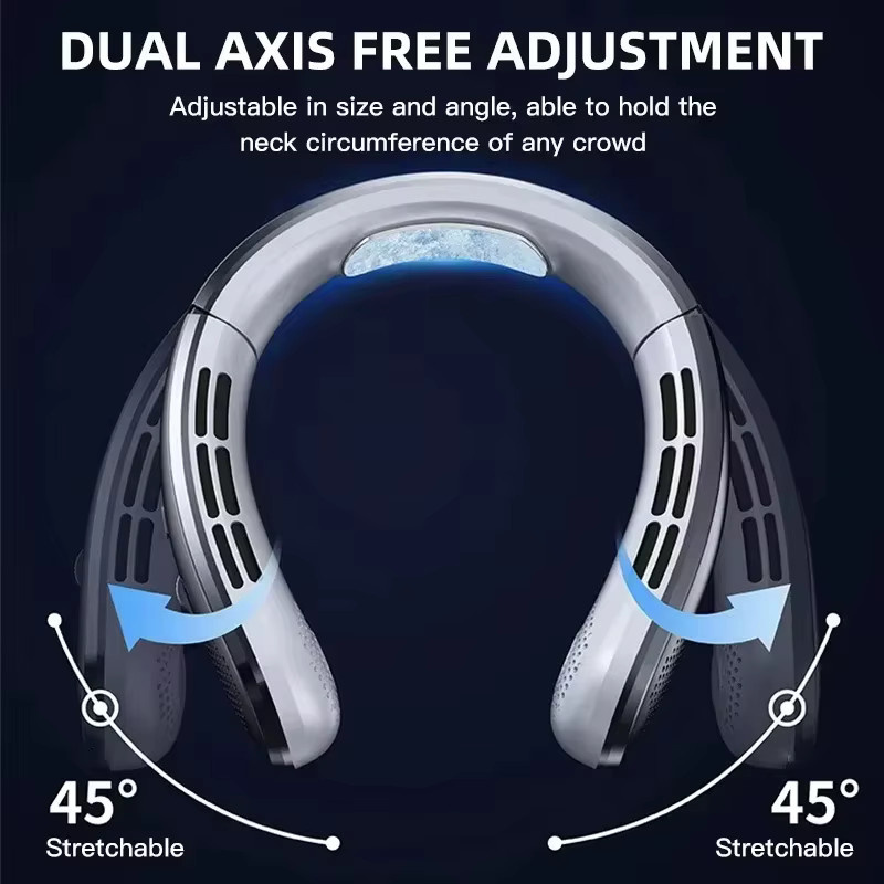 Lenovo AirCooling Halsventilator Blau mit LED-Digitalanzeige und 10000mAh Akku, tragbarer blattloser USB-Ventilator - Bild 4
