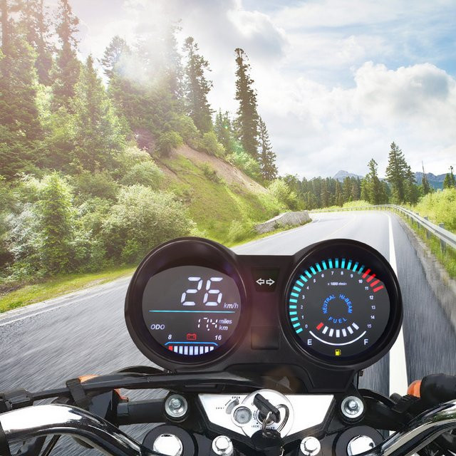 MAIMEIMI LED Digital Dashboard Motorrad Tachometer RPM Meter in Schwarz für Honda CG 125, TITAN 150, CG 150 und Fan 150 - Bild 1