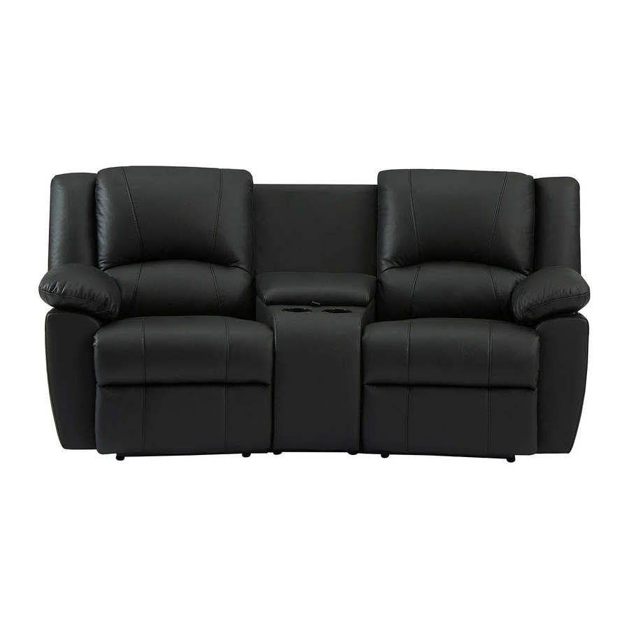 Vente-unique Relaxsofa Aroma Schwarz mit Kunstlederbezug, Breite: 201 cm - Bild 2