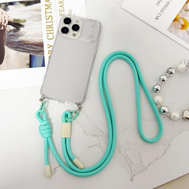 Stoßfeste Crossbody-Handyhülle mit Lanyard für Xiaomi 15T Pro, 14T, Redmi 15, 15C, 14C, 13, 13C, Note 14 Pro Plus, transparent - Bild 1