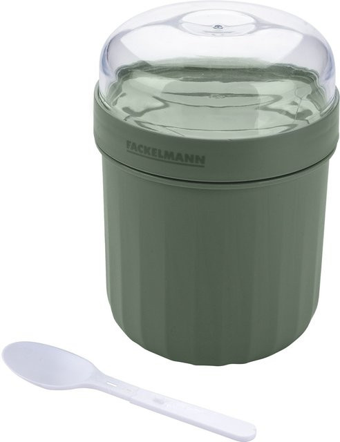 Fackelmann Be The Move Müsli to go Becher mit Löffel, grün, 500ml - Bild 1