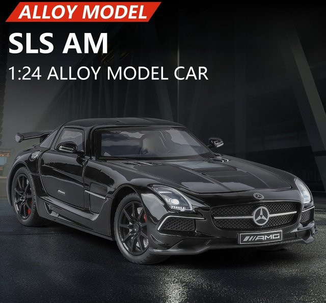 WELLY Big SLS AGM Simulation Sportwagenmodell, 1:24, mit Licht und Sound, Metall - Bild 1