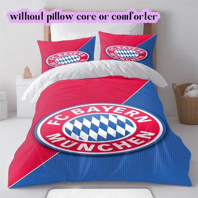 Lalilata Home FC Bayern München Bettwäsche Set in Rot mit Bettbezug und 2 Kissenbezügen, Breite: 135 cm, Länge: 200 cm - Bild 1