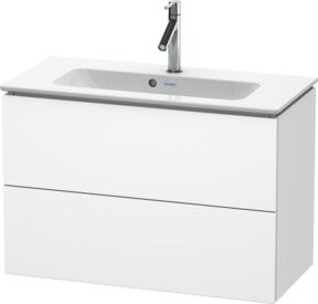Duravit Waschtischunterschrank Compact L-Cube, wandhängend, weiß matt, 2 Schubladen, B/T/H: 82 x 39,1 x 55 cm - Bild 1