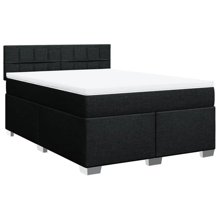 vidaXL Boxspringbett Hybrid mit Matratze und USB-Ladeport, Schwarz, B/T/H: 160 x 200 x 100,5 cm - Bild 2