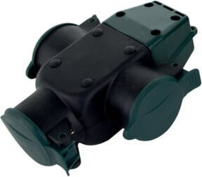 REV-Ritter 3-Wege Baustellen-Kupplung mit Stecker, Schwarz und Grün, Thermoplast - Bild 1