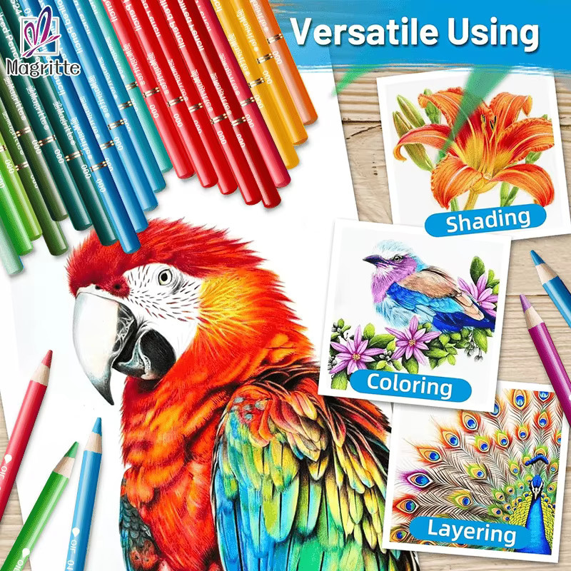 72 Farben Buntstifte-Set mit Reißverschluss-Federmäppchen in Multicolour für Erwachsene zum Zeichnen und Ausmalen - Bild 4