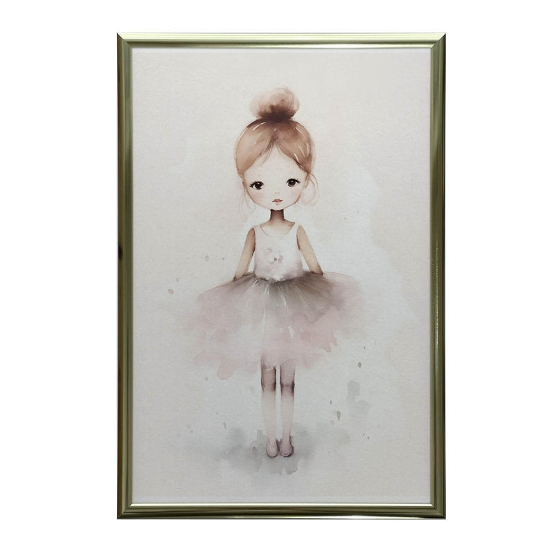Harmony Posters Tanz der kleinen Prinzessin Wandbild mit goldenem Aluminiumrahmen, mehrfarbig, B: 50 cm, H: 70 cm - Bild 1