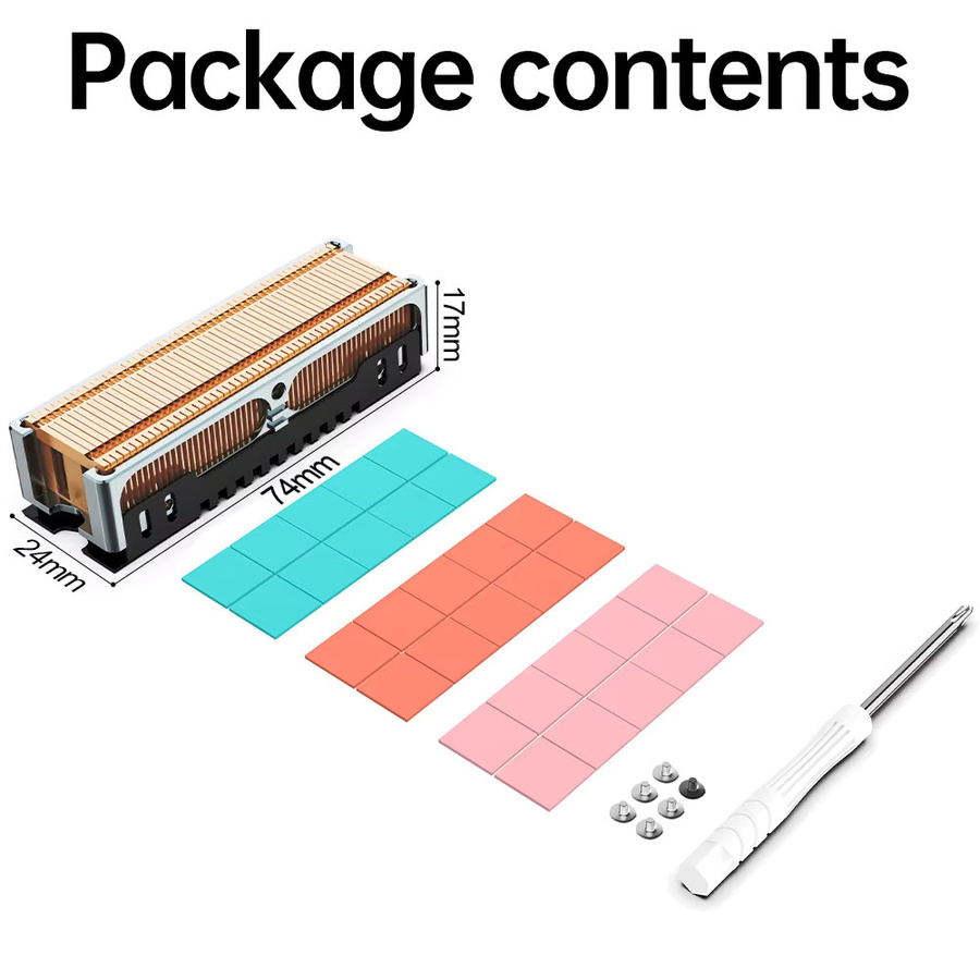 JEYI M.2 2280 SSD Kühlkörper Set, 50 Stück passive Aluminium-Kühlrippen für NVMe/M.2, Silber - Bild 4