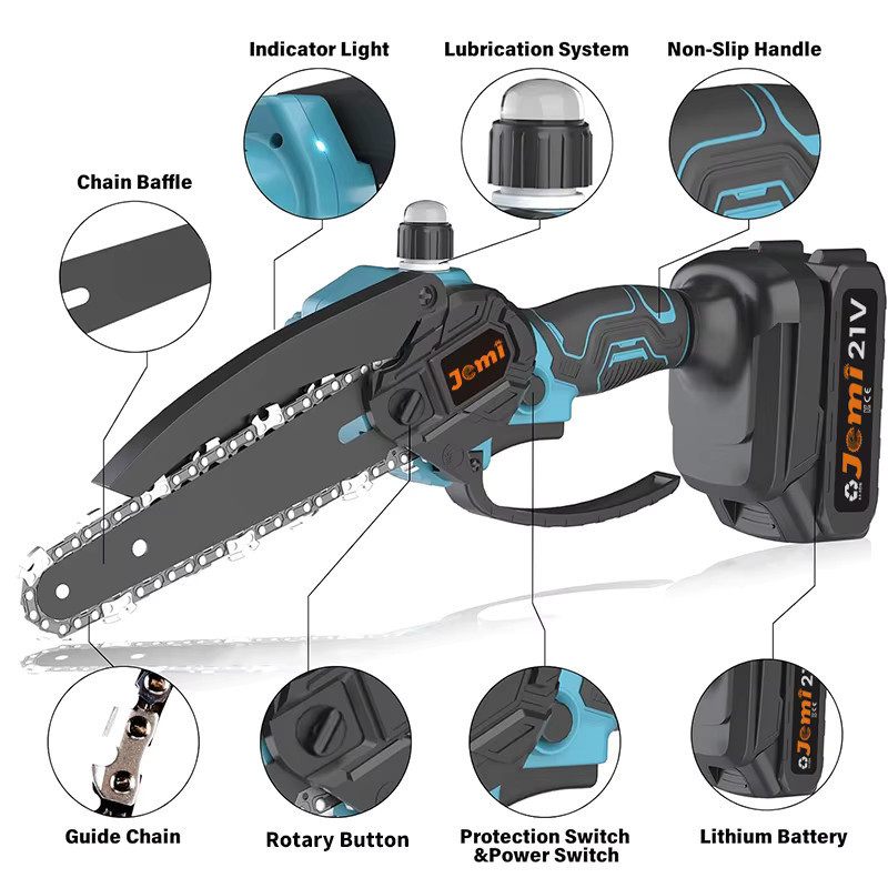 Jemi Tool 6-Zoll-Akku-Kettensäge kompatibel mit Makita LXT mit automatischem Ölersystem - Bild 5