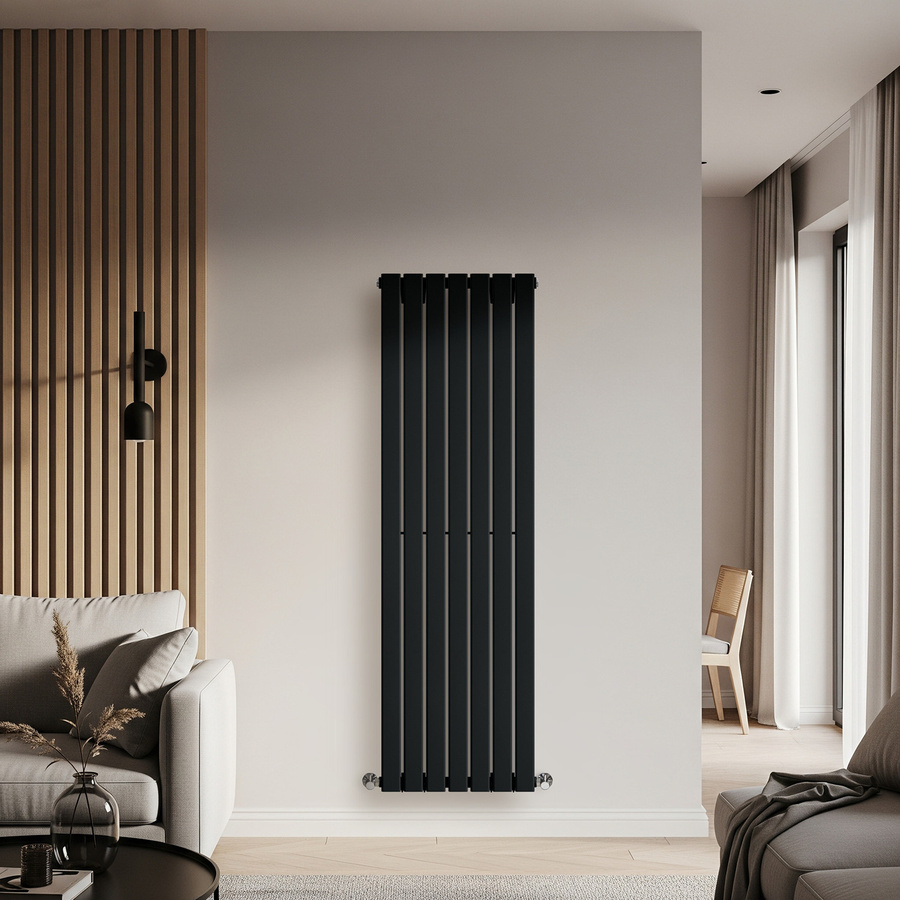 Delta Design Heizkörper Vertikal Einlagig Schwarz Höhe: 160 cm, Breite: 49 cm - Bild 1