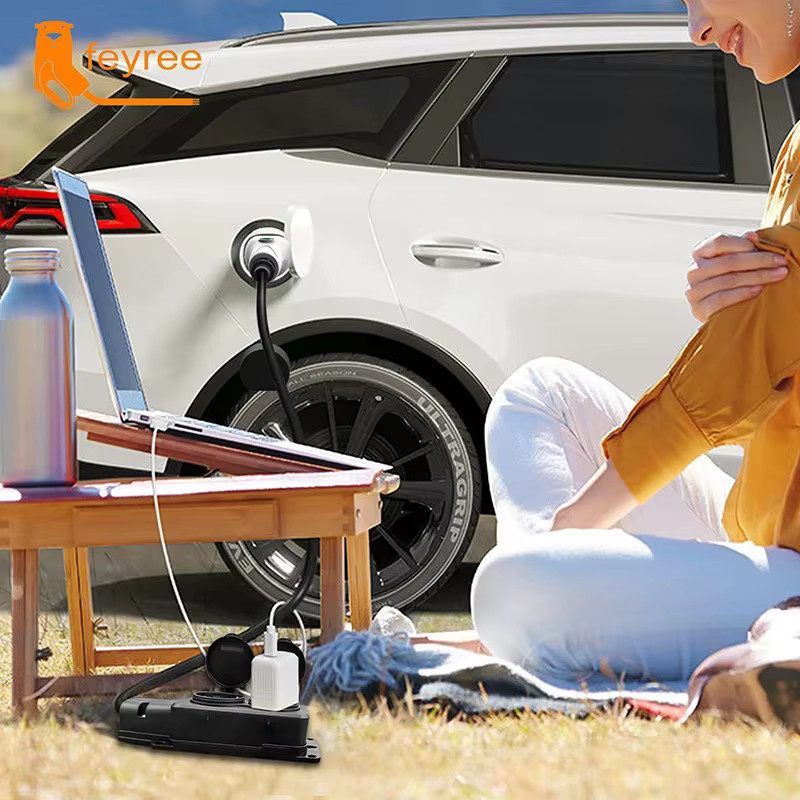 Feyree V2L-Kabel Typ 2 für Elektroautos mit EU-Buchse, 16 A, verbesserte Version für Outdoor-Kraftwerke - Bild 4