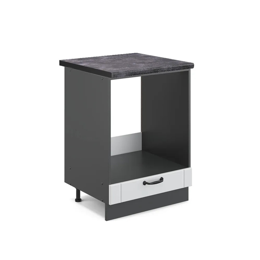 Vicco Herdbauschrank Fame-Line in Weiß und Anthrazit im Landhausstil mit Soft-Close-Türen, B/T/H: 60 x 60 x 82 cm - Bild 2