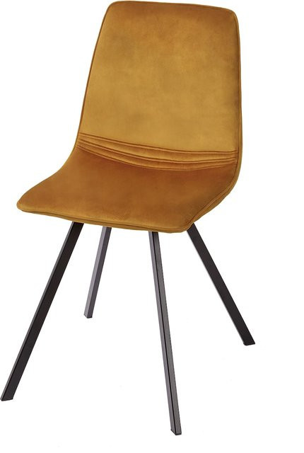 riess-ambiente Amsterdam Chair Esszimmerstuhl aus Samt in Senfgelb mit Metallgestell - Bild 1