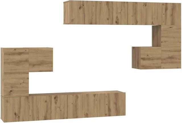 vidaXL TV-Einheiten Wandmontiert 4-teiliges Set in Artisan-Eiche Braun für dein Wohnzimmer - Bild 1