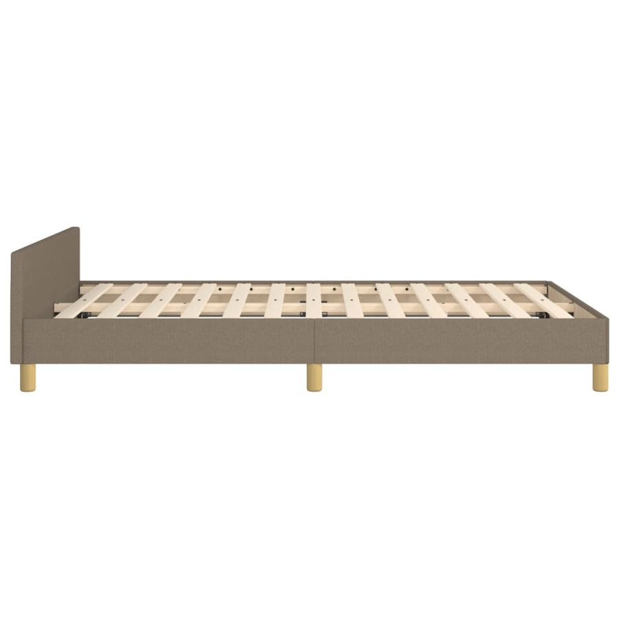 vidaXL Bettgestell mit Kopfteil in Taupe aus Stoff, B/T/H: 120 x 200 x 126 cm - Bild 4