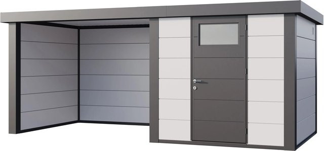 Telluria Gerätehaus Classico mit Lounge S Links in Weiß, B/H/T: 542 x 219 x 258 cm - Bild 1
