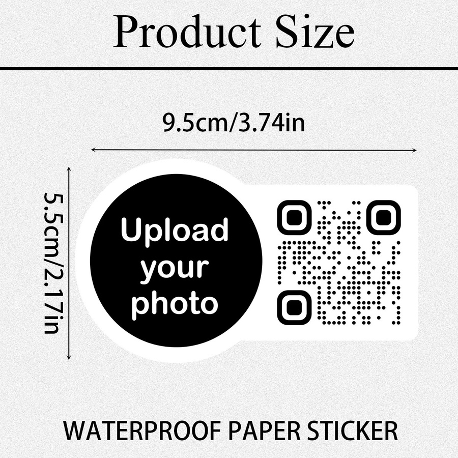 Personalisierte QR-Code-Aufkleber mit Logo in Beige und Weiß aus Papier für professionelle Geschäftsetiketten - Bild 4