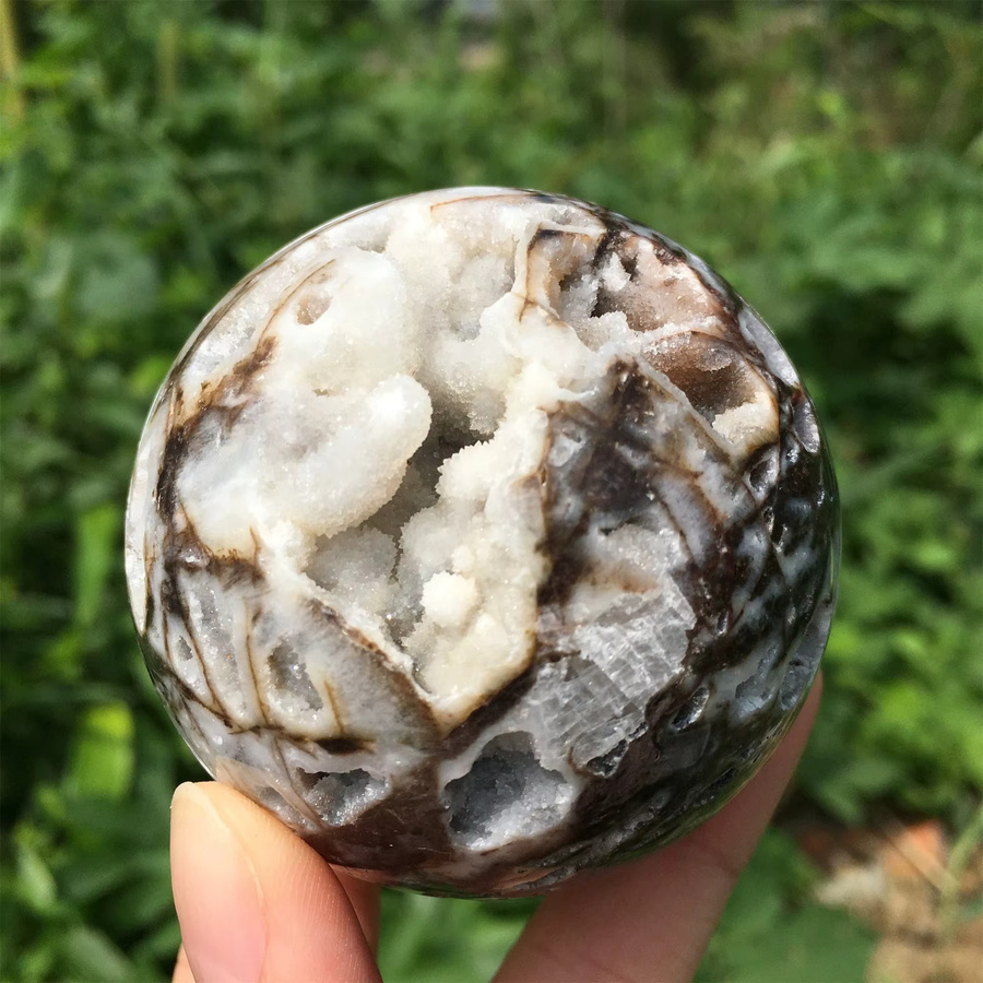 CRYSTALHOLA Natürliche Sphalerit-Kristallkugel in Multicolour, Polierte Mineralkugel mit Marmorierung - Bild 2