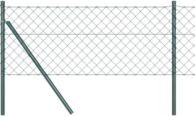 vidaXL Zaunpfosten Grün aus Stahl und PVC, B/B: 6,0 x 6,0 cm, Höhe: 80 cm - Bild 1