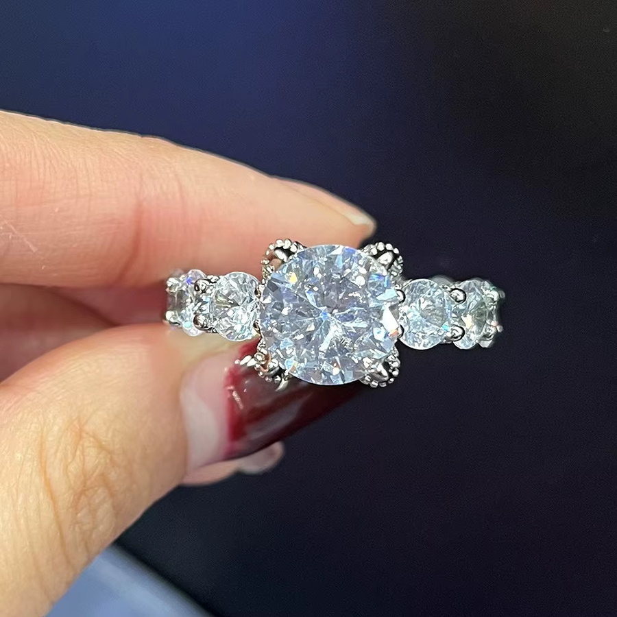 Huitan Ringe, Silber, Zirkonia, Damen, Verlobung, Hochzeit - Bild 2