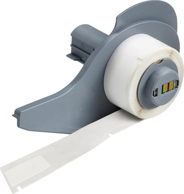 Brady Selbstlaminierendes Polyester-Etikettenband M7-86-461, Weiß/Transparent, Matt, Breite: 15,24 mm, Höhe: 25,40 mm, 100 Stück - Bild 1
