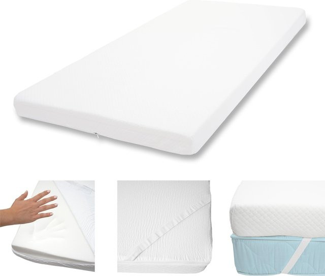 MCW Matratzentopper MCW-E63 aus Memoryfoam in Weiß, B/T/H: 90 x 200 x 10 cm - Bild 1