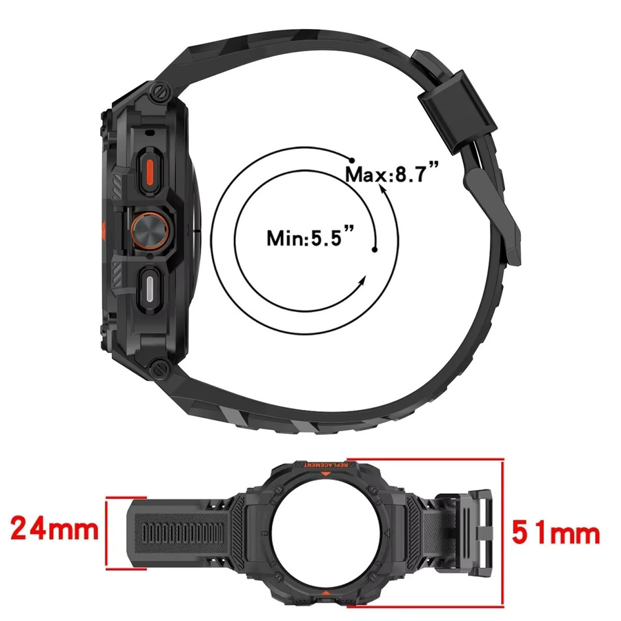 FancyWrist Uhrenarmband Silikon, Samsung Galaxy Watch 7 Ultra 47 mm, Schwarz - Bild 3