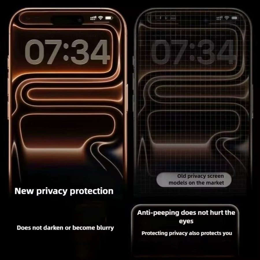 3er-Pack DIXSG Anti-Spionage Hartglas Displayschutzfolie für iPhone 17 16 15 14 13 12 11 Pro Max Air 16e 15 Plus XR XS in Transparent - Bild 3