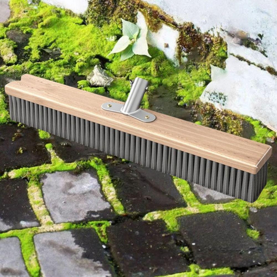 xiaohuinet Edelstahl Drahtbesen in Silber zur Unkraut- und Moosentfernung, Breite: 20 cm - Bild 2