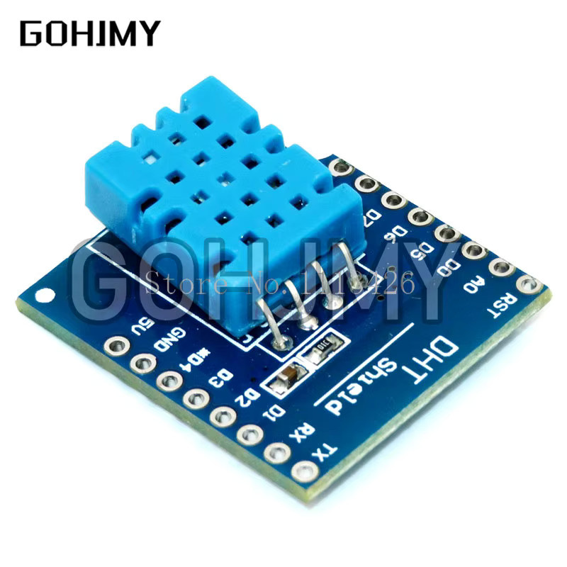 GOHJMY DHT Shield für WEMOS D1 Mini ESP32 mit DHT11 Digitalem Temperatur- und Feuchtigkeitssensor Modul in Blau - Bild 2