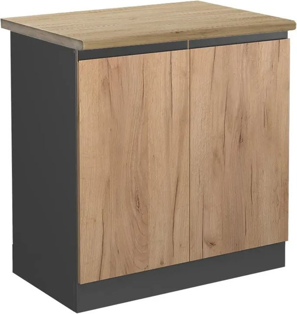 Vicco Spülenunterschrank R-Line Goldkraft Eiche/Anthrazit B: 80 cm, T: 60 cm, H: 81,6 cm - Bild 1