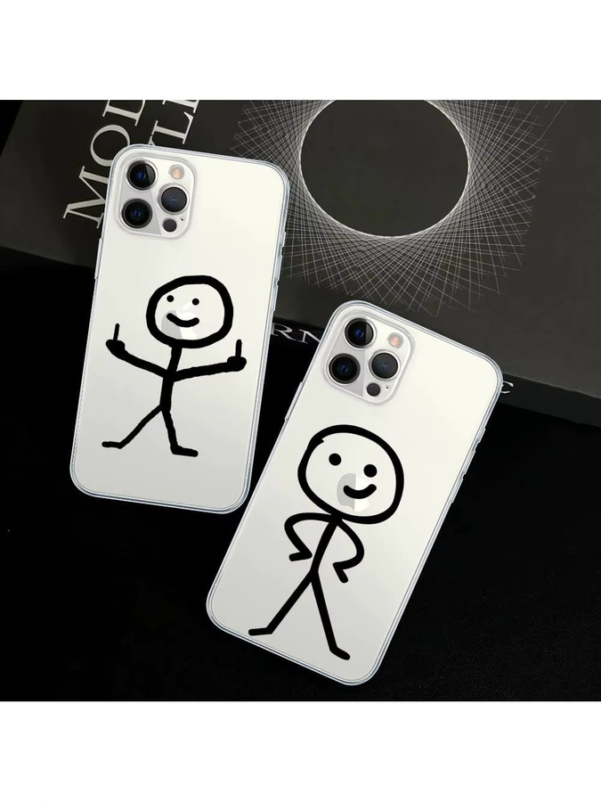Cartoon Matchman Design TPU Basic Handyhülle für Apple iPhone (verschiedene Modelle) in Transparent - Bild 3