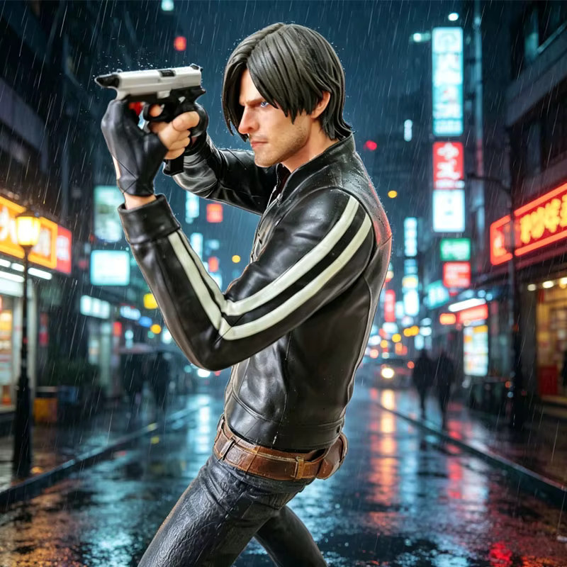 Bandai Resident Evil Leon Scott Kennedy Spielfigur, Einzelfigur, Schwarz - Bild 3