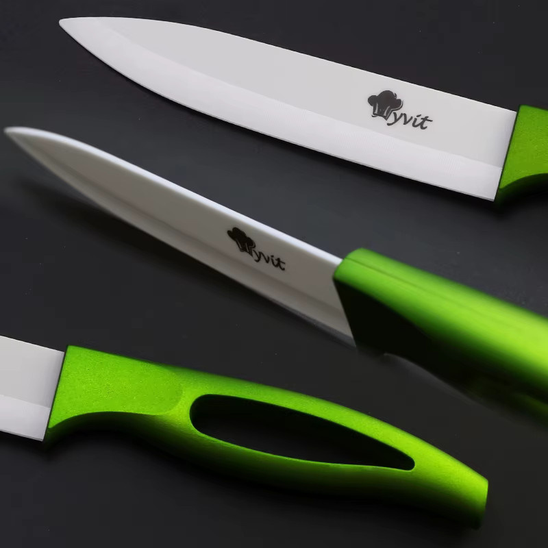 MYVIT Keramikmesser-Set mit grünem Griff und weißer Klinge für Obst und Allzweckaufgaben - Bild 3