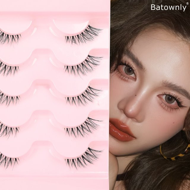 Batownly Falsche Wimpern, 5 Paar, natürlich, Unisex - Bild 1