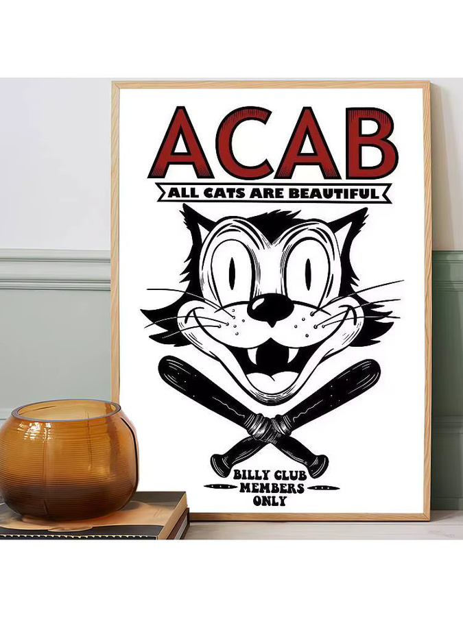 Moetch Vintage Poster ACAB Sozialismus Kunstwerk in Weiß und Multicolour als Papierposter mit Typografie zur Raumdekoration - Bild 7