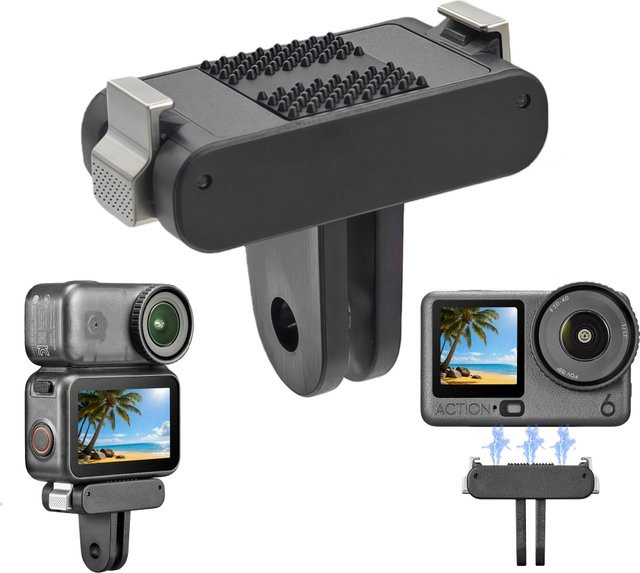 DJI Osmo Action 6 Nano Magnetischer Zwei-Klaue-Adapter mit 1/4 Zoll Gewinde in Schwarz - Bild 1