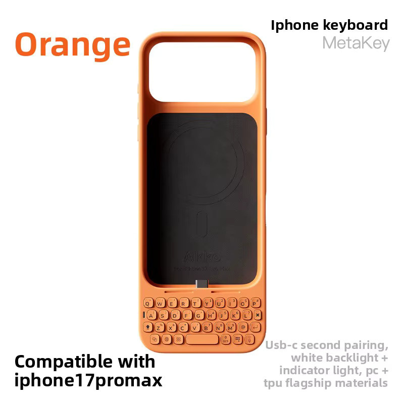 MetaKey All-in-One Handyhülle für iPhone 17 Pro Max in Blau mit integrierter mobiler Tastatur, Nachtlicht und MagSafe-kompatibler magnetischer Ladeschutzabdeckung - Bild 5