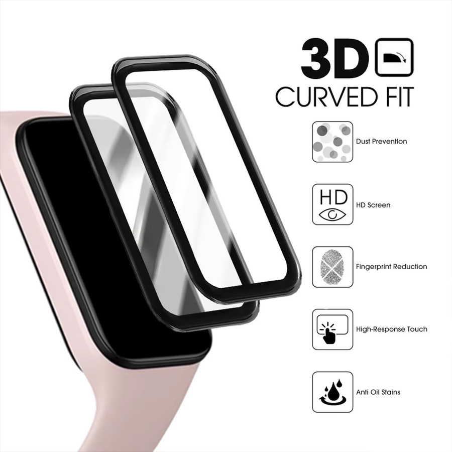 Xiaomi Gebogene Schutzfolie für Mi Band 8 und Mi Band 9, transparent, kratzfest mit vollständiger Abdeckung - Bild 2