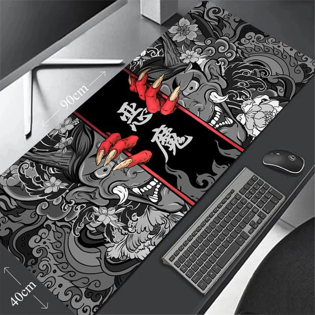 Riccu Gamer Mauspad Japanischer Samurai Teufel Schwarz - Bild 1