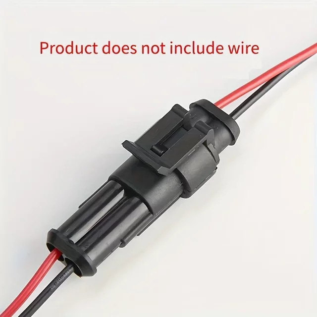 10 Stück 2-polige elektrische Kabelstecker 18 AWG Set mit männlichen und weiblichen Steckverbindern in Schwarz für Auto und LKW - Bild 1
