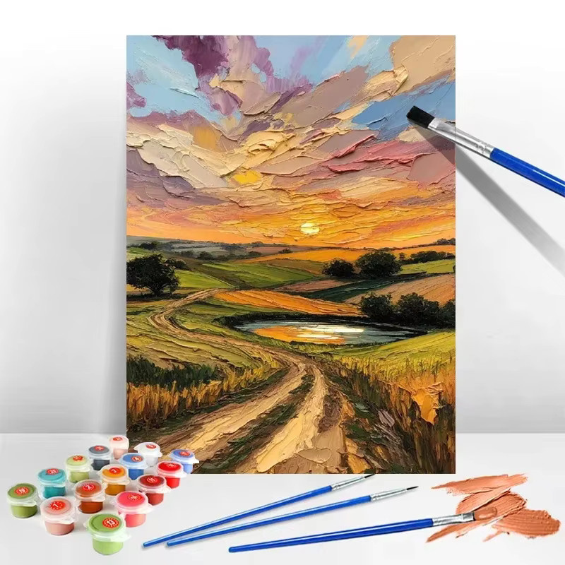 Potdemiel DIY Digitales Ölgemälde im Monet-Stil als Landschafts-Wanddekoration in Mehrfarbig - Bild 2